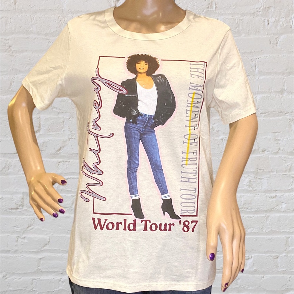Whitney Houston "The Moment of Truth Tour World" Tour '87 Tee Size Small NWT